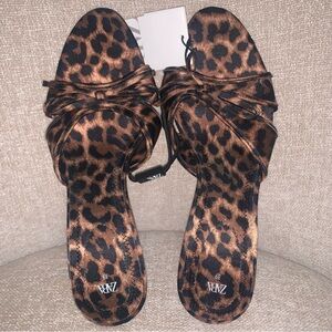 NWT Zara Women's Brown Leopard Sandals